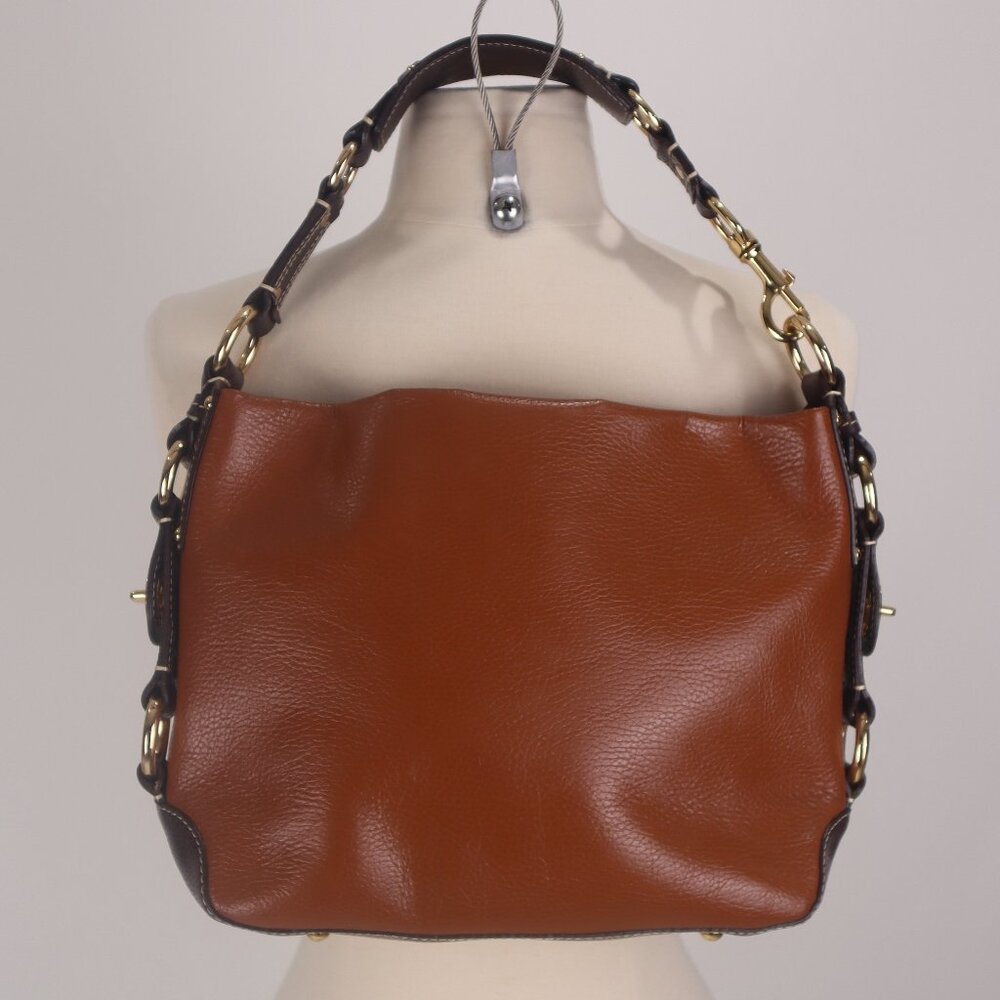 ❄️ J. McLaughlin NWOT Brown Pebble Grain Leather Purse Handbag Hobo Satchel Tote
